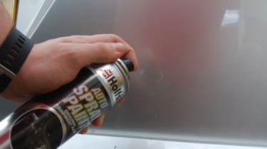 Automotive paint store spray can